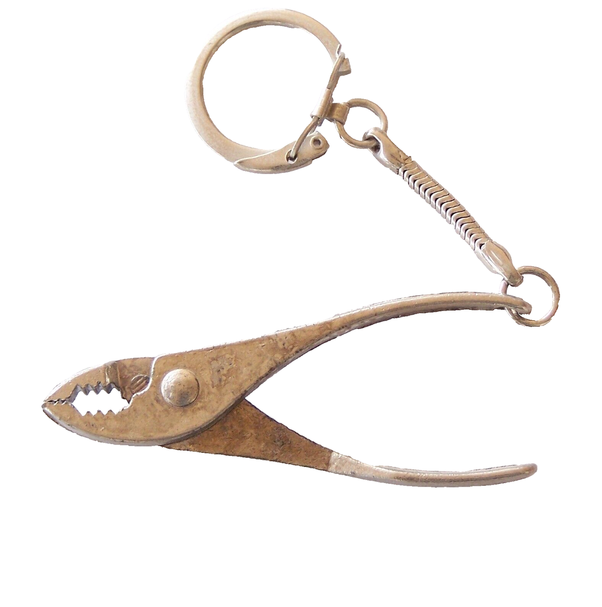 VINTAGE PAIR OF MINI WORKING METAL PLIERS TOOL KEY CHAIN KEYRING