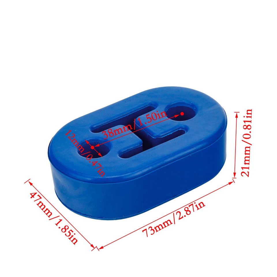 4PCS Rubber Exhaust Pipe Hangers Adjustable Muffler Blue For Universal Most Cars - Image 3 of 4