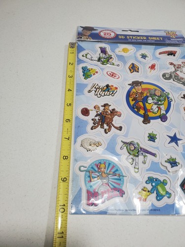 Disney Toy Story 4 3D Stickers Sheet 10” X 7 1/2” & Includes 20 Stickers New - Foto 4 di 5