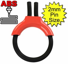 ABS Estim leitfähig 6 mm Gummischleife & Isolator 2 mm Stecker rot