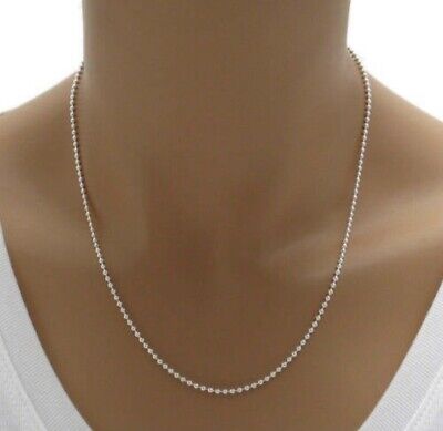 Kopen 925 Sterling Silver Round Bead Ball Chain Necklace All Ages Italian Made