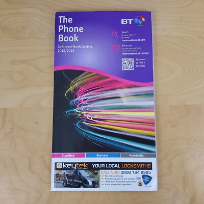 BT DAS TELEFONBUCH CARLISLE & NORTH CUMBRIA 2018 / 2019 GUTER ZUSTAND