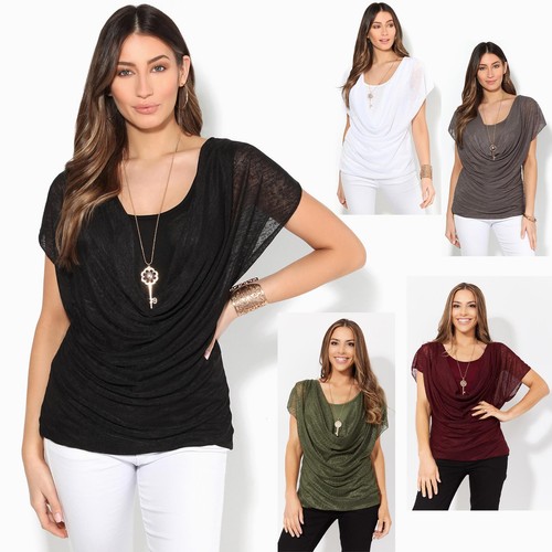 Camiseta Mujer Manga Drapeado Top Elegante Juvenil Joven | eBay