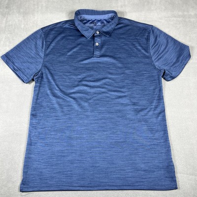 BKE Polo Shirt Adult XL Blue Short Sleeve Performance Fabric Golf Rugby Mens