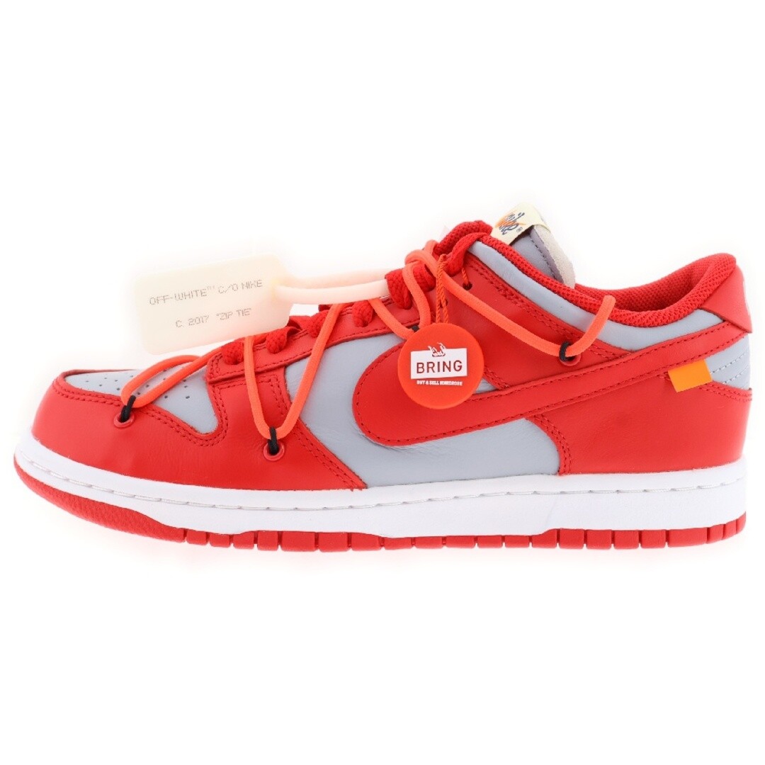 NIKE x OFF WHITE DUNK LOW LTHR OW CT0856-600 CUT SNEAKERS RED GRAY 