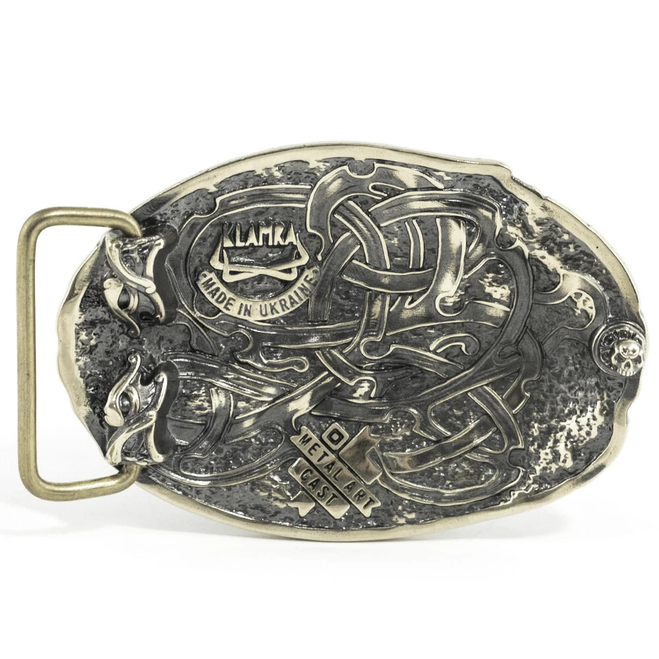 Buque de guerra vikingo Drakkar alemán hebilla de plata, guerrero celta nórdico escandinavo Foto 2 de 4