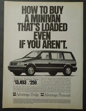 1991 DODGE Caravan Minivan Magazine Ad - Rediscover American Values