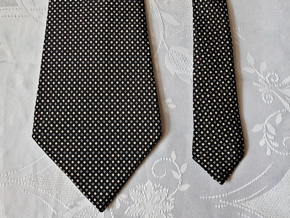 CABALLEROS ITALIA VINTAGE AUTÉNTICO PIERRE CARDIN ARTE GEOMÉTRICO SEDA HOMBRE CORBATA CUELLO Foto 2 de 4