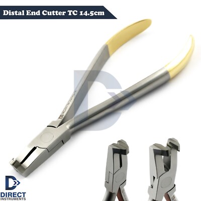 Long TC Distal End Cutter Plier Hold & Cut Soft and Hard Wire Orthodontic 14.5cm