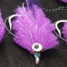 SALTWATER FLY FISHING FLIES DIAMOND HEAD SNAKE # 3/0 CUSTOM TIED PURPLE