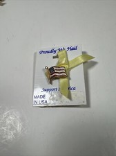 AMERICAN FLAG LAPEL PIN Hat Tie Tack patriotic ribbon removable made in USA