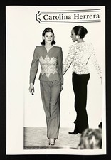 1992 Carolina Herrera Fashion Show Runway Models Pantsuits Vintage Press Photo