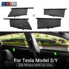 For Tesla Model 3 Y Retractable Car Side Window Sun Shade Cover Mesh Sun Visor