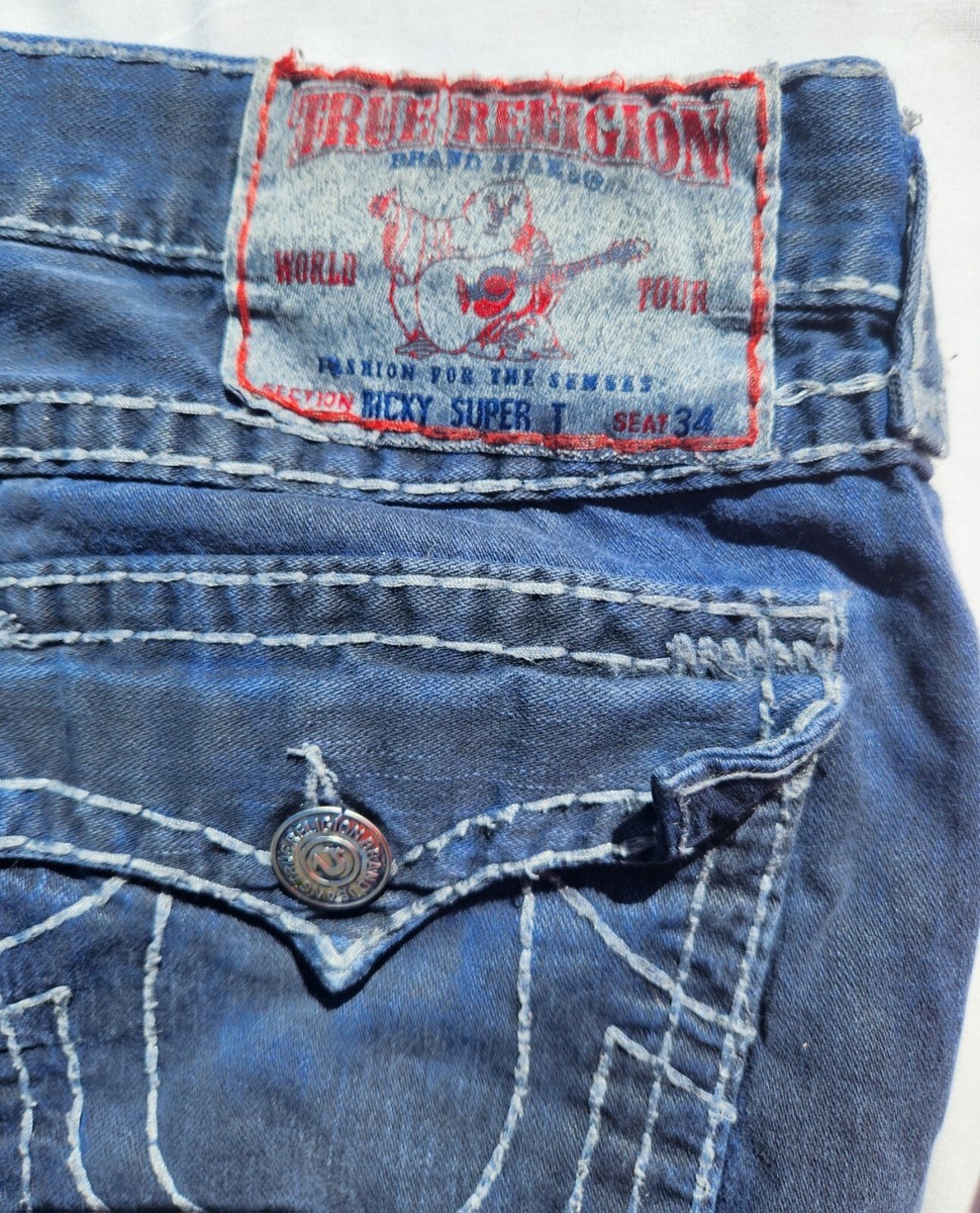 True Religion Mens Jeans 38x34 RN #112790 CA# 57414-Ricky Super T