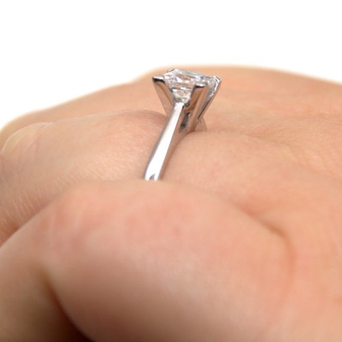 9ct Gold Ring Princess Cut 1ct certified Moissanite Engagement Ring - Picture 12 of 18