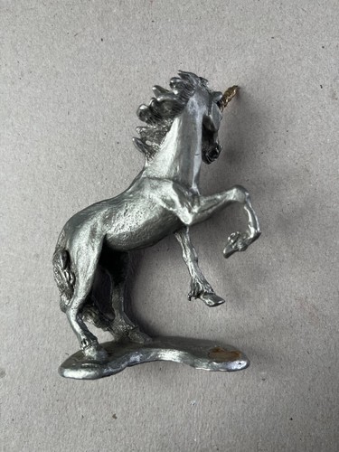 Vtg Pewter Unicorn 4" Figurine - Picture 2 of 4