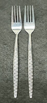 Cosmos CSM37 Stainless Flatware Lot of 2 Dinner Forks 7 1/8'' Korea Glossy