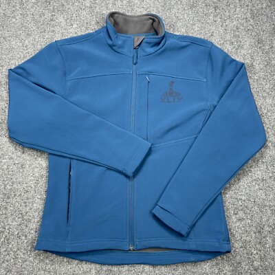 Super Bowl 49 Jacket Mens Small Blue XLIV Softshell Full Zip Fleece Lined NFL