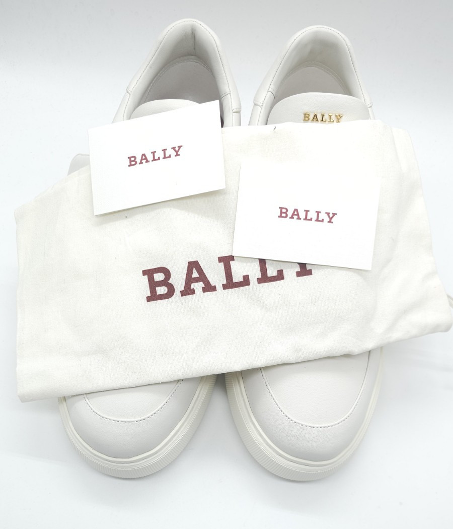 バリー☆MAYLORホワイトスニーカー Bally Maylor Men's Lamb Leather Sneakers Shoes White US 11