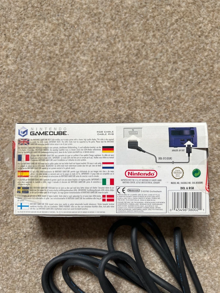 Official Nintendo Scart RGB Cable Boxed Complete GameCube DOL-013 Half Sealed! - Image 3 of 4