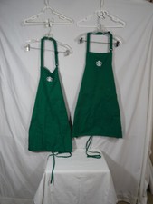 Starbucks Green Apron 33" x 27" double front  pockets 2 pieces