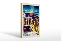 Holzschild Reise 20X30 Cm Skandinawien Winterzeit Weihnachten Schild Wooden Sign