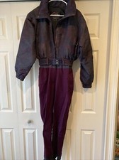 VTG Snowsuit One Piece Snow suit Apres Ski Bib 80s 90s Snuggler Womens MEDIUM 8