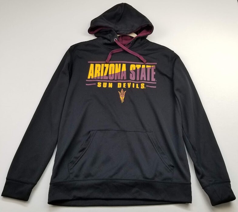 State University Black Asu Sweatshirt Arizona State Sun Devils Sweatshirt  Mens Medium Black Long Sleeves Hooded Pocket