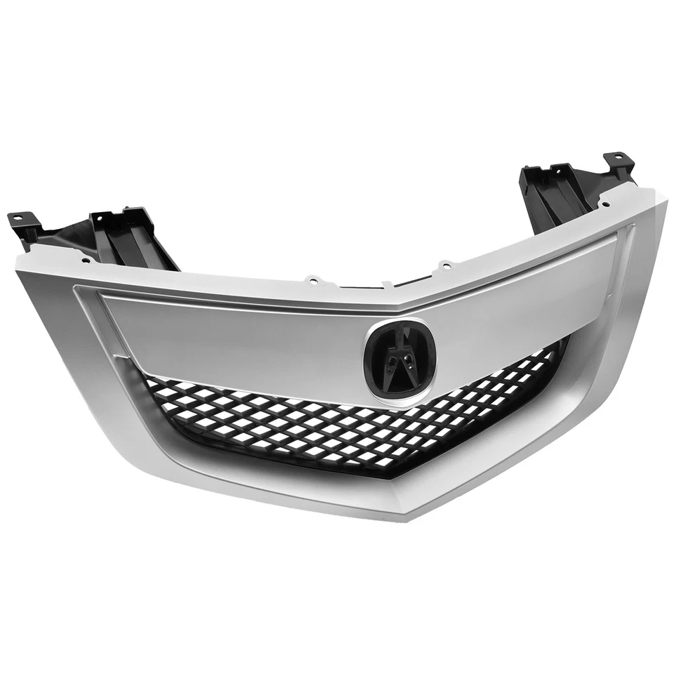 Parachoques delantero plateado para Acura MDX 2010 2011 2012 2013 rejilla superior rejilla de malla Foto 2 de 4