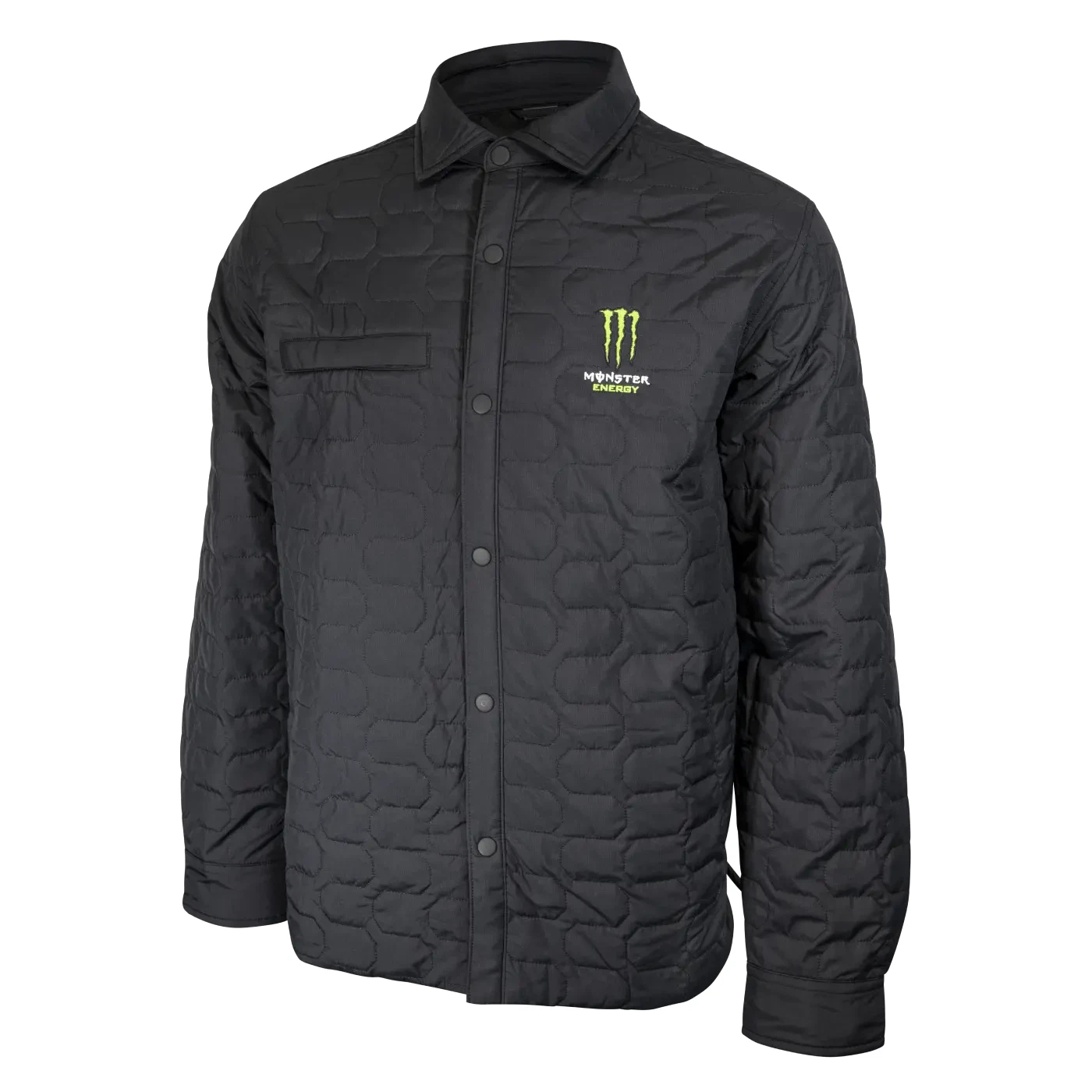Monster Energy Artisan Quilted Black Light Puffer Jacket Button-Up (Pick Size) - product detail image 1
