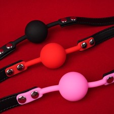 Silicon Ball Gag Oral Fixation Bondage Open Mouth Gag Mouth Lockable Harness SM
