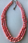 DTR~JAY KING~VTG PINK CORAL 3 Strand Beaded NECKLACE~Sterling Clasp~VERY PRETTY! — photo 1