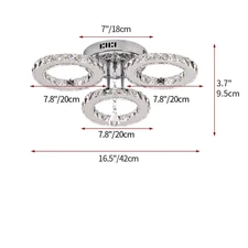 Crystal Led Ceiling Lamp with Remote Control Modern Chandelier Light Hanging Pen