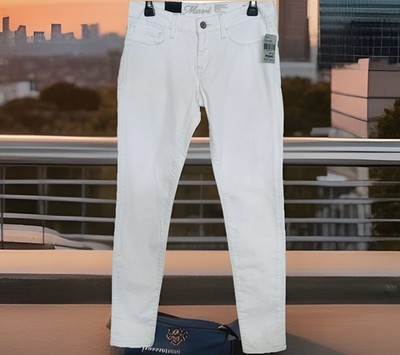 Mavi Serena Junior Sz 9 White Jeans 29'' x 32'' Low-Rise Super Skinny New!