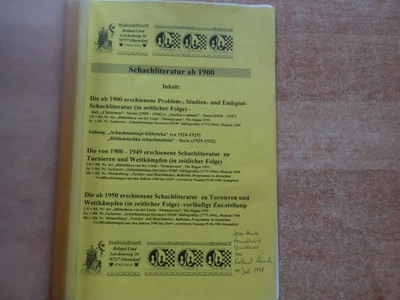 Schachliteratur ab 1900 mit Problemschach & Turniere von Roland Lind signiert - Bild 1 von 3