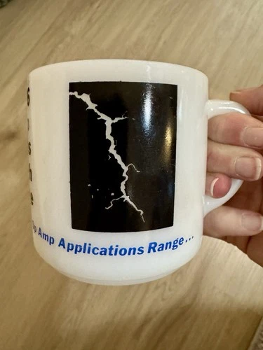 vintage Motorola MC1536 Op Amp promotional Federal Milk Glass mug