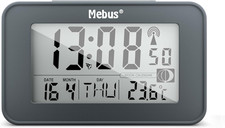 Mebus Digitaler Funk-Wecker Mit Mondkalender, Beleuchtung, Innenthermometer, 2 W