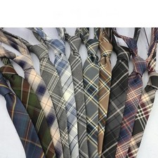 Fashion Plaid Cotton JK Ties Male Korean Female College Girls 6CM Narrow Pink Bl