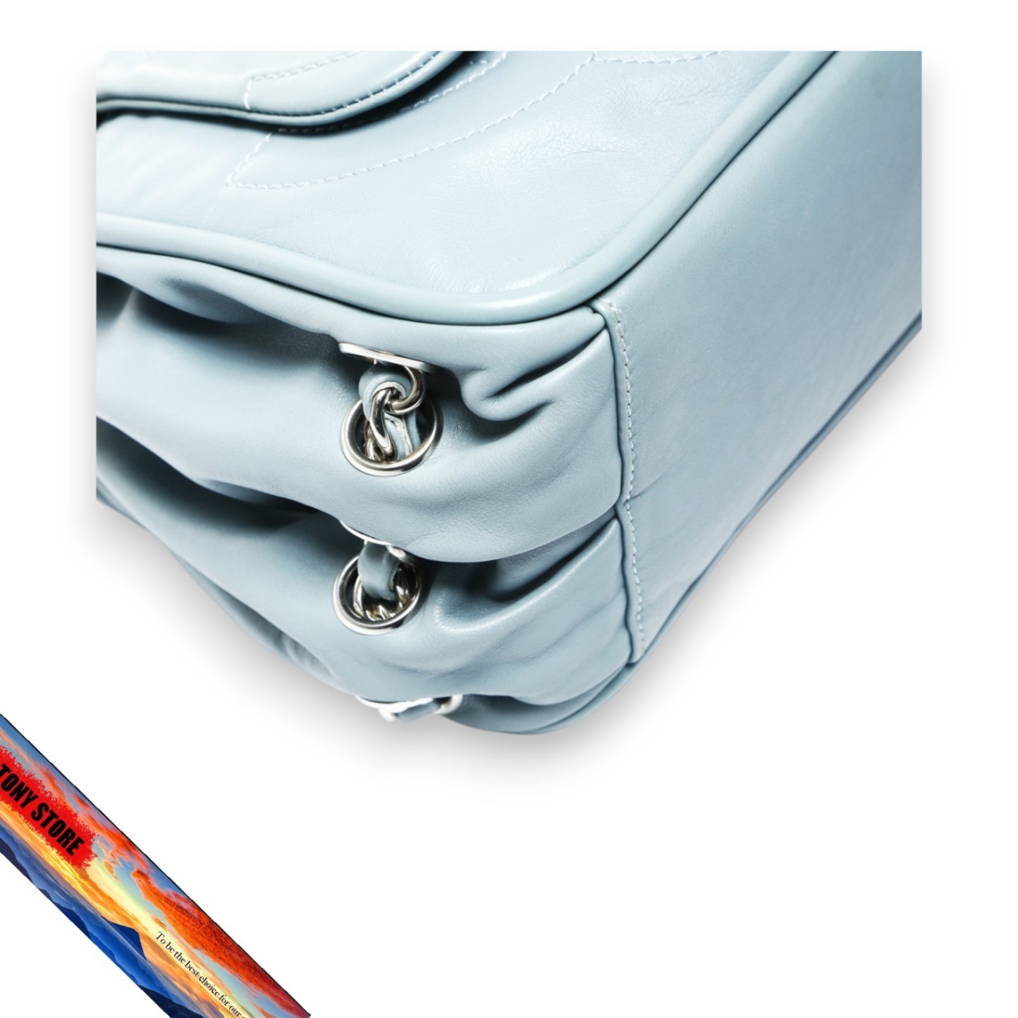 Chanel Shoulder Bag No. 11 20062008 Lambskin Chain Coco Mark Blue thumbnail 5