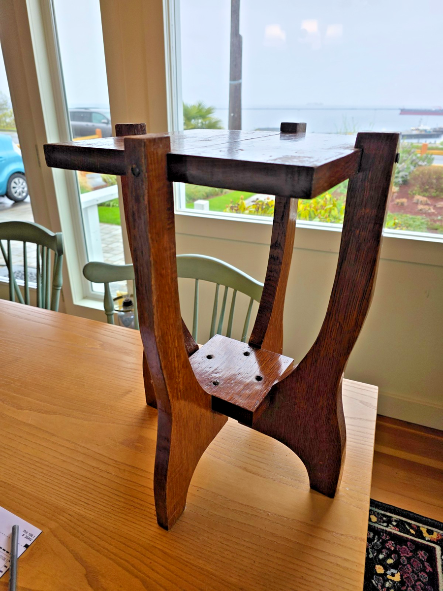 Antique Mission Arts & Crafts Wooden Plant Stand Display Table Oak