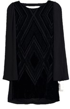 Express Velvet Burnout Black Velvet Burnout Dress Sz S Witchy Goth Dark Fairy Y2