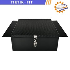 Caja de herramientas de aluminio para camión con banda de rodadura de diamante de 22"x24"x9" con fondo con muescas negro