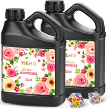 UV Resin 1000G -Bulk Upgraded Crystal Clear Hard UV Fast Curing Epoxy Resin Sup