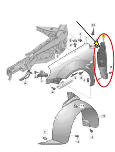 Schottblech Schliessteil Kotflügel vorne Links 6Q0821111A VW Polo 1.2 Bj 2005