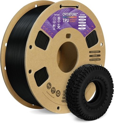 OVERTURE TPU Filament 1.75 mm, Flexible TPU Rolle Weiches 3D-Drucker Filament,