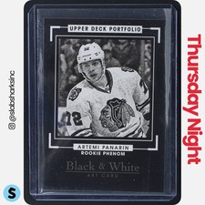 2015 UPPER DECK PORTFOLIO #338 ARTEMI PANARIN RC ROOKIE BLACK & WHITE ART CARD. rookie card picture