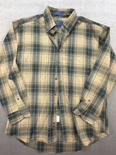 Vintage Pendelton Long Sleeve 100 Pure Wool Portland Oregon Plaid Shirt LG