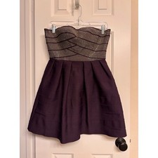 Cocktail Strapless studded Dress - purple/ plum 