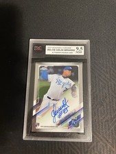 2021 BOWMAN CHROME #RA-CHE CARLOS Hernandez Autograph ROOKIE CARD KSA Graded 9.5. rookie card picture