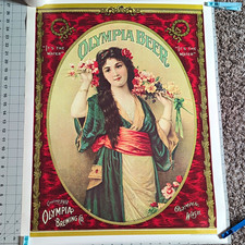 Olympia Beer 1907 "It's the Water" Breweriana Poster Olympia Brewing Co. 1976